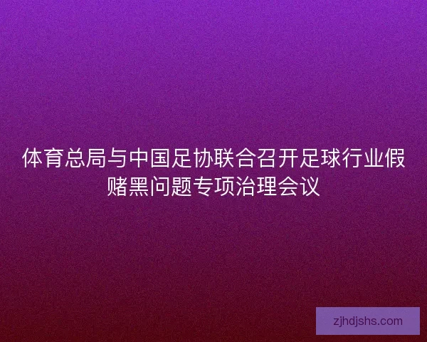 体育总局与中国足协联合召开足球行业假赌黑问题专项治理会议